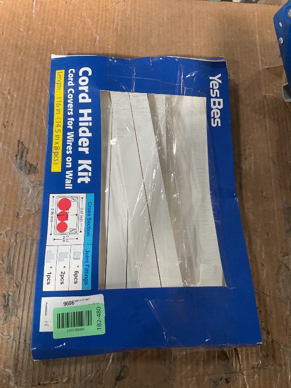 Photo 1 of * might be missing pieces *
YesBes Cord Hider Kit for Wall Mount TV, Covers for Wires on Wall, Paintable Cable Raceway, W0.96in X H0.57in, 116in, White