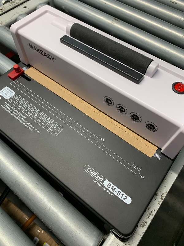 Photo 1 of (sold for parts only) MAKEASY Spiral Binding Machine, 12 Sheets Punch Capacity, Electric Coil Insert, Book Binder Machine for A4/A5/Letter Size Paper