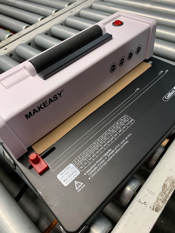 Photo 1 of (sold for parts only) MAKEASY Spiral Binding Machine, 12 Sheets Punch Capacity, Electric Coil Insert, Book Binder Machine for A4/A5/Letter Size Paper