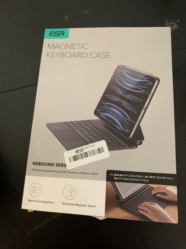 Photo 1 of ESR iPad Air 11 inch Case with Keyboard (M3/M2, 2025/2024), iPad Pro 11 (4th/3rd/2nd/1st Gen) & Air 5/4th Magic keyboard Case, Easy-Set Floating Cantilever Stand, Precision Multi-Touch Trackpad, Black