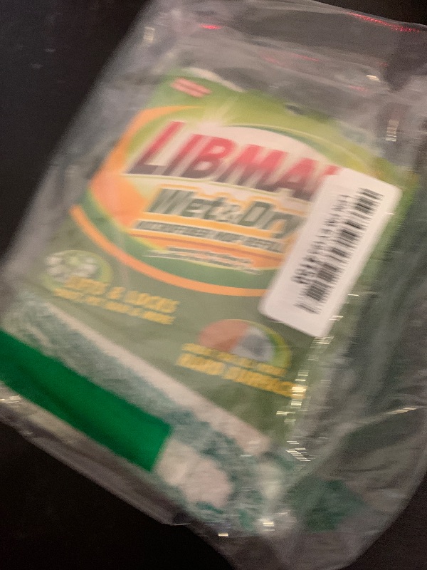 Photo 1 of Libman Commercial 119 Microfiber Wet/Dry Floor Mop Refill Pad, Microfiber, 18" Wide, Green and White