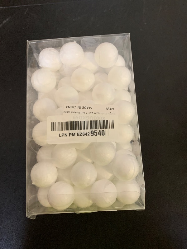 Photo 1 of Crafjie Craft Foam Balls 108-Pack 1 Inch in Diameter, Polystyrene for DIY Arts and Crafts, Ornaments, Smooth Polystyrene Foam, Balls for Decoration Household Projects, White