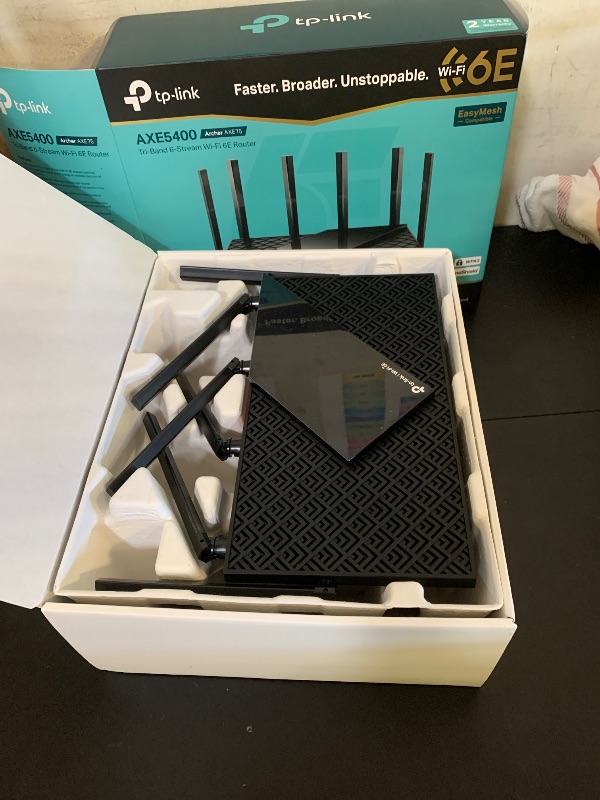 Photo 1 of TP-Link AXE5400 Tri-Band WiFi 6E Router (Archer AXE75), 2025 PCMag Editors' Choice, Gigabit Internet for Gaming & Streaming, New 6GHz Band, 160MHz, OneMesh, Quad-Core CPU, VPN & WPA3 Security