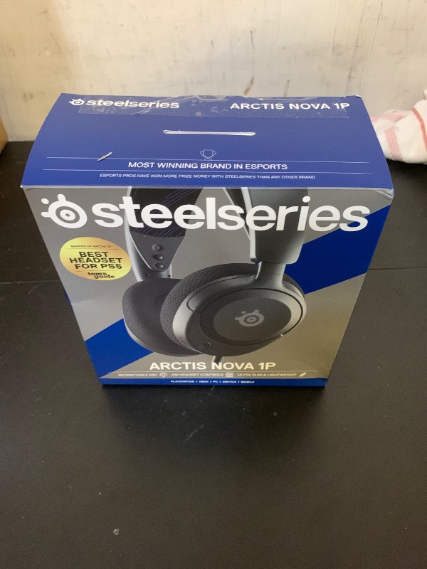 Photo 1 of SteelSeries New Arctis Nova 1P Multi-System Gaming wired Headset — Hi-Fi Drivers — 360° Spatial Audio — Comfort Design — Durable — Lightweight—Noise-Cancelling Mic — PS5/PS4, PC, Xbox, Switch - Black