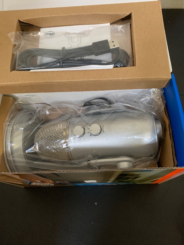 Photo 1 of Logitech Creators Blue Yeti USB Microphone for Gaming, Streaming, Podcast, YouTube, Discord, PC, Studio Sound, Plug & Play-Silver