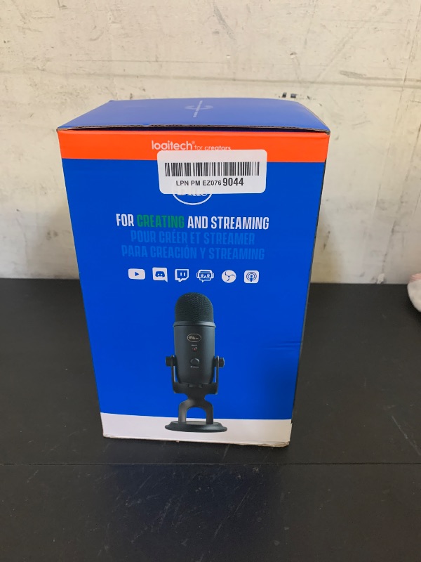 Photo 1 of Logitech Creators Blue Yeti USB Microphone for Gaming, Streaming, Podcast, YouTube, Discord, PC, Studio Sound, Plug & Play-Silver