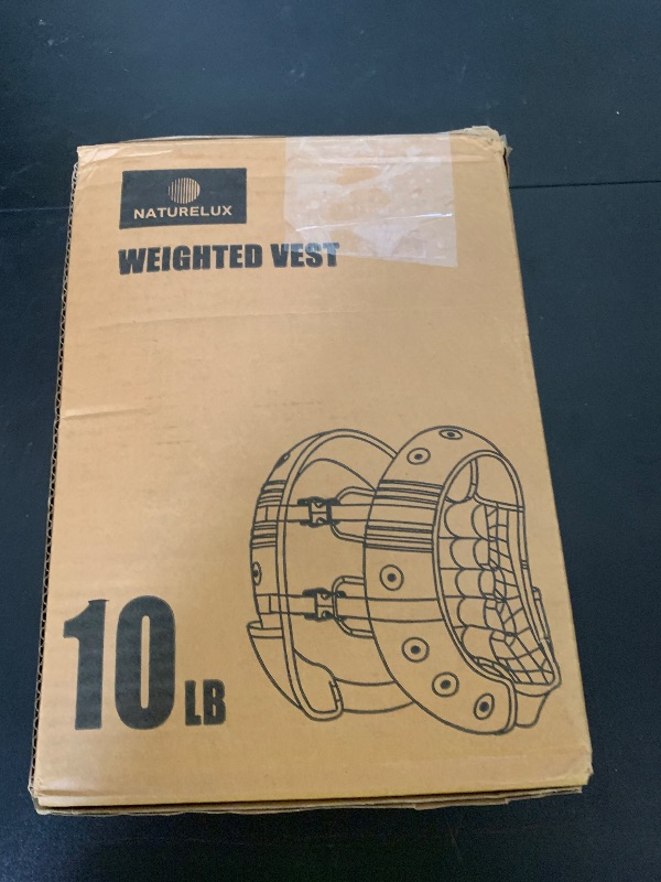 Photo 1 of NATURELUX Weighted Vest with Reflective Stripe and Adjustable Buckle Straps, Black, 10 lbs