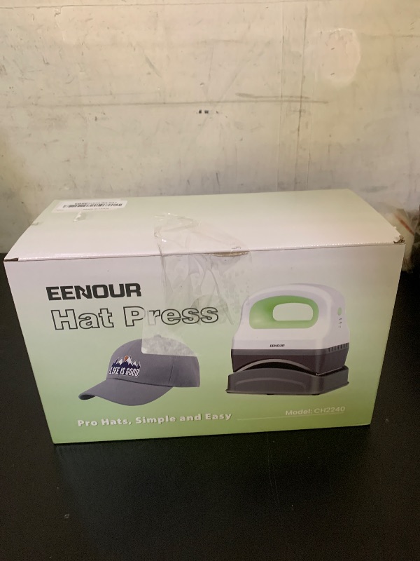 Photo 1 of EENOUR Hat Press Machine, Mini Heat Press for Caps with 3 Heating Levels & Auto-Off, Handheld Cap Easy Press with 3"×5.5" Arched Heating Plate for 6-8 Hat Size, 19-26 Girth