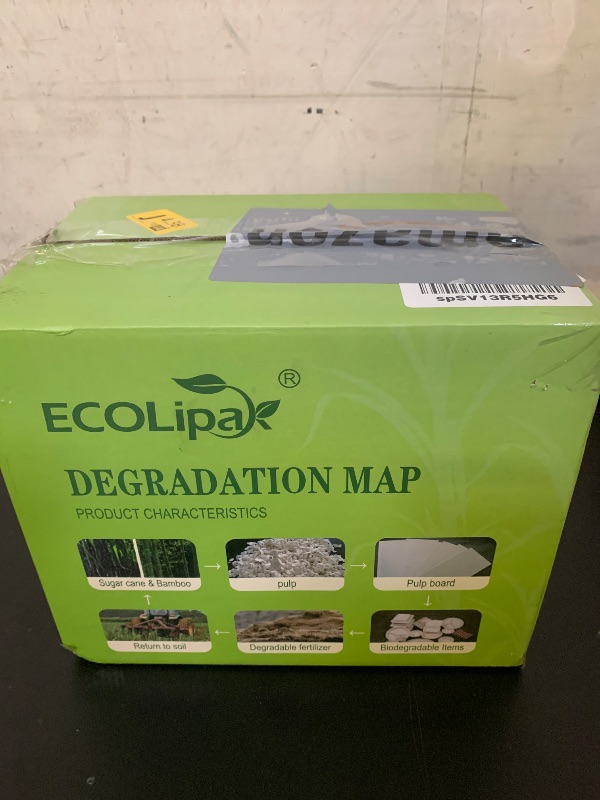 Photo 1 of ECOLipak 100% Compostable 5 Compartment Plates, 125 Pack Disposable Paper Plates, Heavy-Duty Biodegradable Sugarcane Plates, Eco-Friendly School Lunch Trays