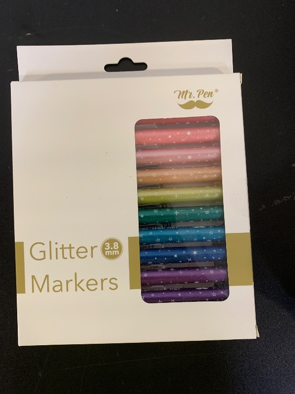 Photo 1 of Mr. Pen- Glitter Markers, 12 pcs, Assorted Color, Fine Tip Glitter Markers for Kids and Adults, Halloween Supplies
