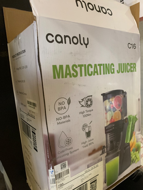 Photo 1 of Canoly C16 Cold Press Juicer, 6" Extra Wide Feed Chute, 3-IN-1 Strainers (Juice & Sorbet & Nut Milk), Powerful AC Brushless Motor, Self Precut System, Juicer Machines with BPA-Free (Space Gray)