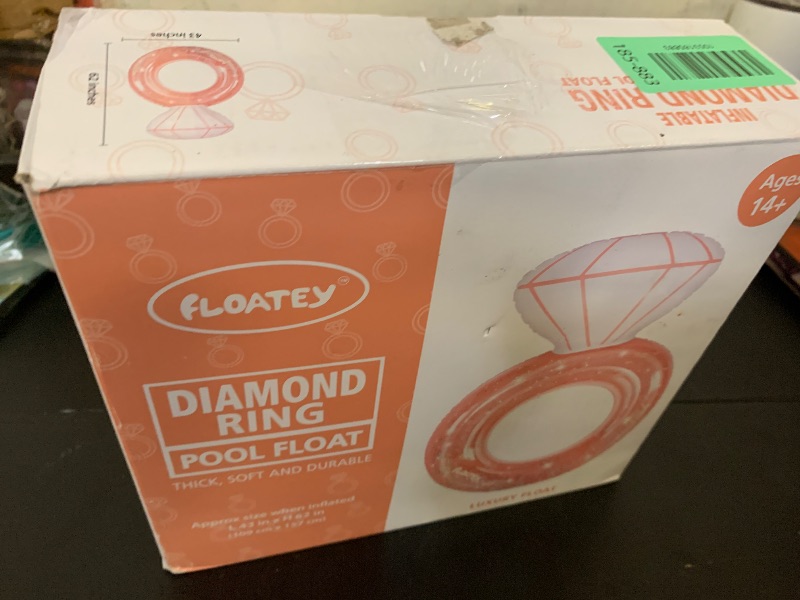 Photo 1 of Floatey Bachelorette Party Decorations - XtraLarge Diamond Ring Pool Float | Shiny Glitter Conffetti Inside | Bachelorette Pool Floats for Bride, Ring Floatie Bachelorette Party Accessories, Rose Gold