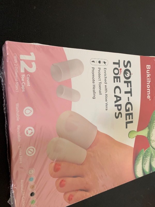 Photo 1 of Bukihome Silicone Toe Protectors - 12 Pack Gel Toe Sleeves Toe Protectors - Toe Caps with Aloe Vera Essential Oils - Toe Cushions for Pain Relief, Toe Protection for Corns, Calluses (8L + 4S)