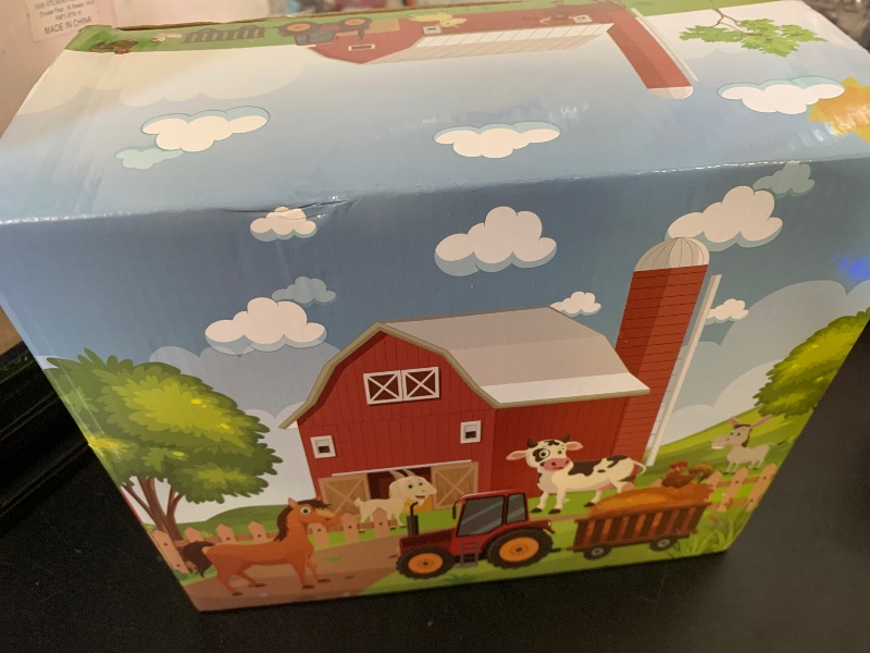 Photo 1 of Big Red Barn Toys for Toddlers 1-3, Farm Animal Figures Playset with Tractor for 2 3 4 5 Year Old Kids, Musical Preschool Montessori STEM Learning Toys, Christmas Birthday Easter Gift for Boys Girls
