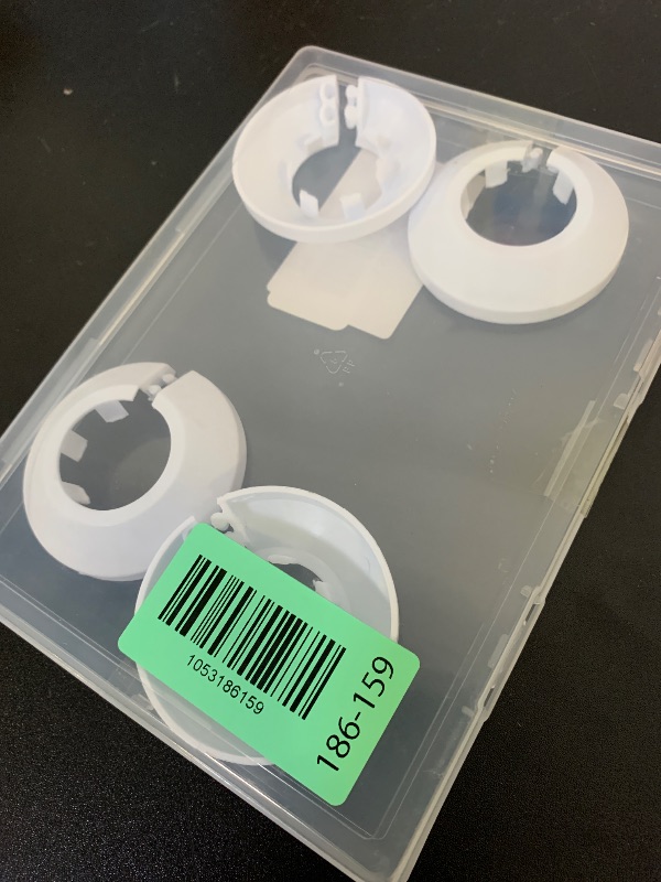 Photo 1 of MroMax Fit 0.98" Outer Diameter Flange Water Pipe Cover Decoration White PP Plastic 25mm Escutcheon 4Pcs