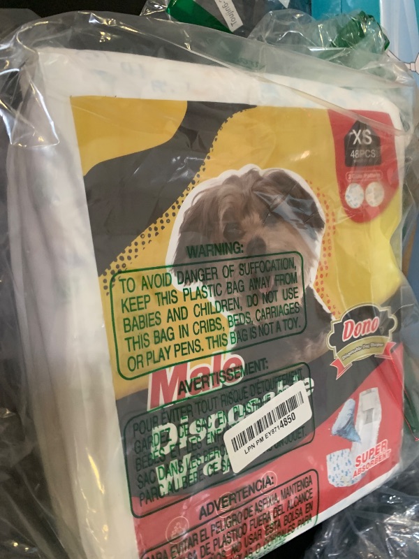 Photo 1 of Dono Disposable Male Dog Diapers, Super Absorbent Male Dog Wraps for Small to Large Dogs, 360° Leak-Proof with Wetness Indicator,XS,48PCS