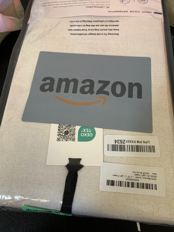 Photo 1 of 100% Blackout Shield Linen Blackout Curtains for Bedroom 72 Inches Long, Back Tab/Rod Pocket Living Room Drapes, Thermal Insulated Blackout Curtains 2 Panels Set, 50" W x 72" L, Light Cream