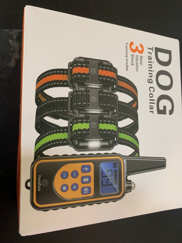 Photo 1 of Heaflex Dog Shock Collar with Remote, Dog Training Electric Collar, Waterproof Rechargeable, 1640ft Dog Shock Collar with LED Light, Beep, Vibration, Shock for Medium/Large 3 Electronic Collars Dogs