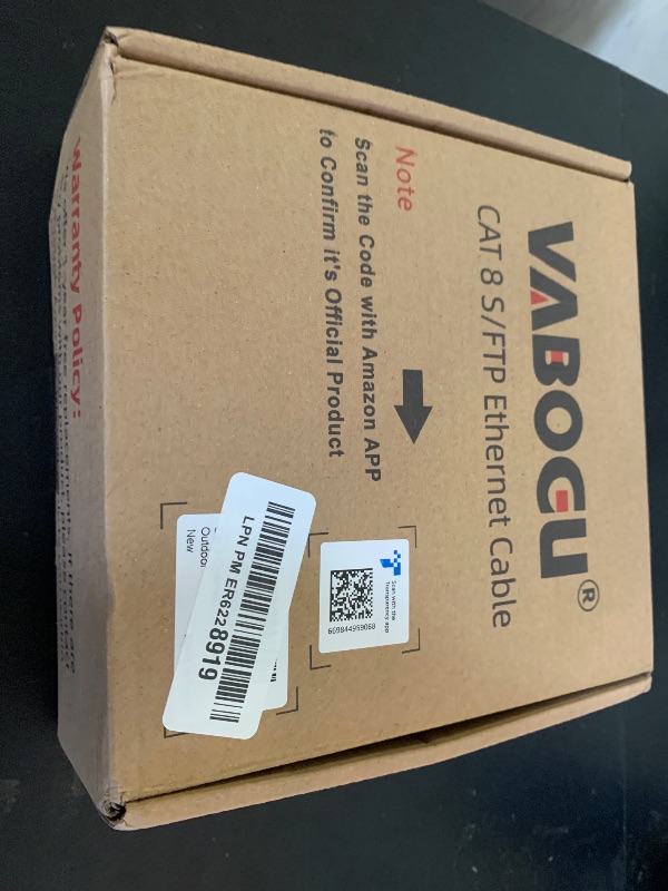 Photo 1 of Vabogu Cat 8 Ethernet Cable, 100ft Heavy Duty High Speed Internet Network Cable, 26AWG, 2000Mhz 40Gbps with Gold Plated RJ45 Connectors, Shielded for Indoor & Outdoor Use