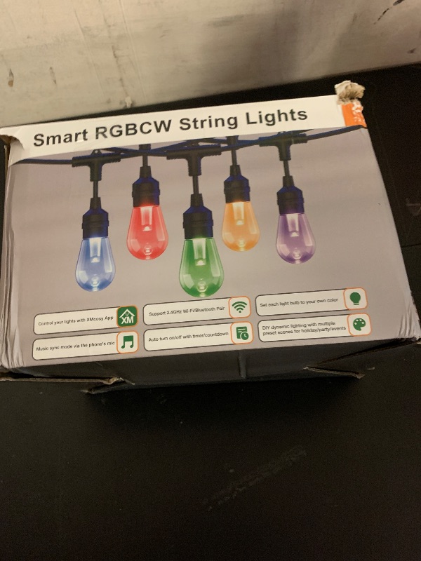 Photo 1 of XMCOSY+ Smart Outdoor String Lights, 72.5Ft Patio Lights Waterproof, App Control, Compatible with Alexa, RGBCWIC Color Changing LED String Light for Outside