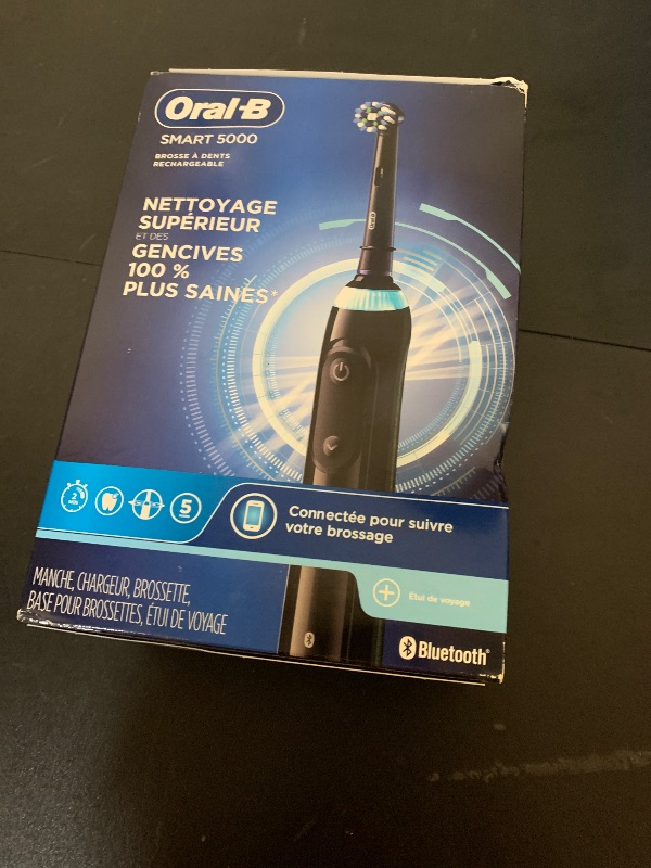Photo 1 of Oral-B Pro 5000 Smartseries Power Rechargeable Electric Toothbrush with Bluetooth Connectivity, Black Edition