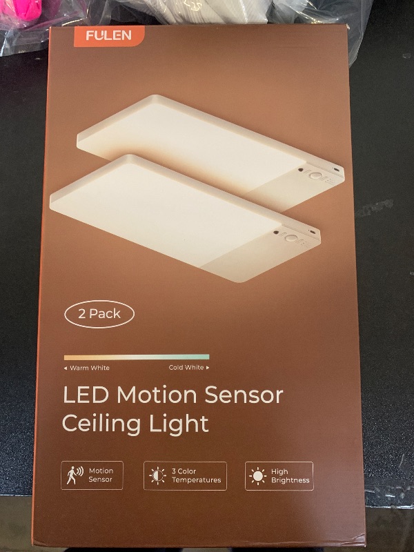 Photo 1 of FULEN 2 Pack Rechargeable Motion Sensor Ceiling Light Upgraded, Cordless Closet Light with 12000mAh Battery, LED Shower Light for Bathroom,Pantry,Porch,Garage,3000K/4500K/6000K, Remote Control