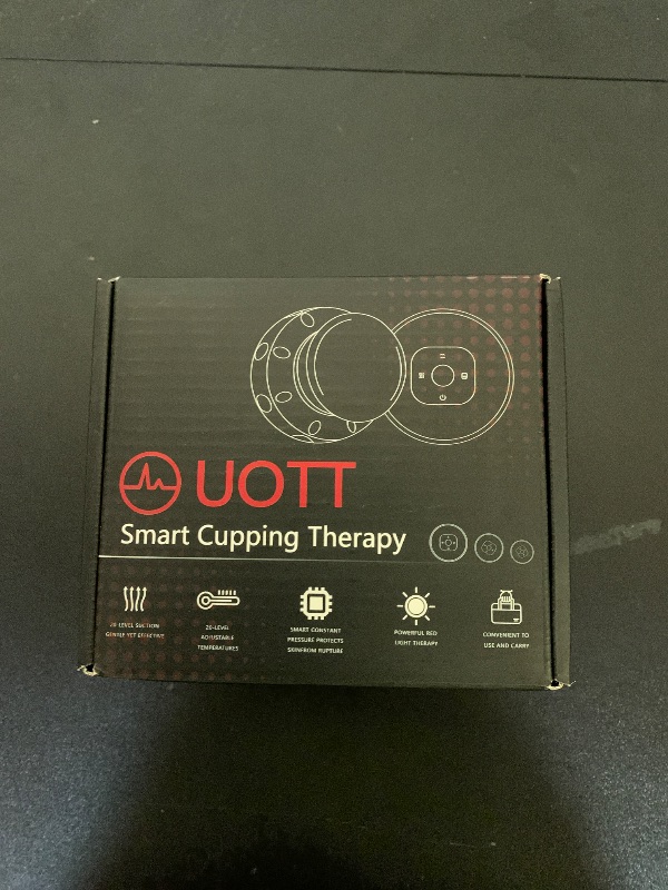 Photo 1 of UOTT Original 20 Levels Cupping Kit for Massage Therapy,5-in-1 Smart Dynamic Cupping Set with Red Ligh-t Therapy&Heat Penetrates for Targeted Pain Relief, Knots, Aches, Muscle Soreness (Black)