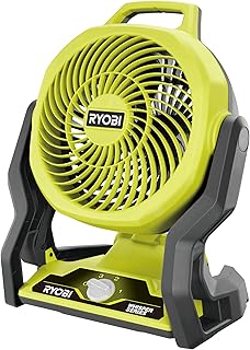 Photo 1 of RYOBI RF18-0 18V ONE+ Cordless 3-Speed Whisper Fan (Bare Tool), Hyper Green https://a.co/d/a6tWa4O