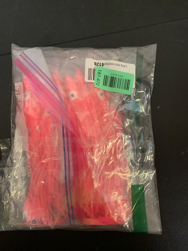 Photo 1 of Cheerouters Hoochie Octopus Skirts Trolling Lures Fishing Tackle Soft Plastic Lures Luminous Squid Skirts Saltwater/Bait Lures1.9 '' - 8 ''?22PK? (7.8in/22Pack, Fluorescent Pink/Luminous)