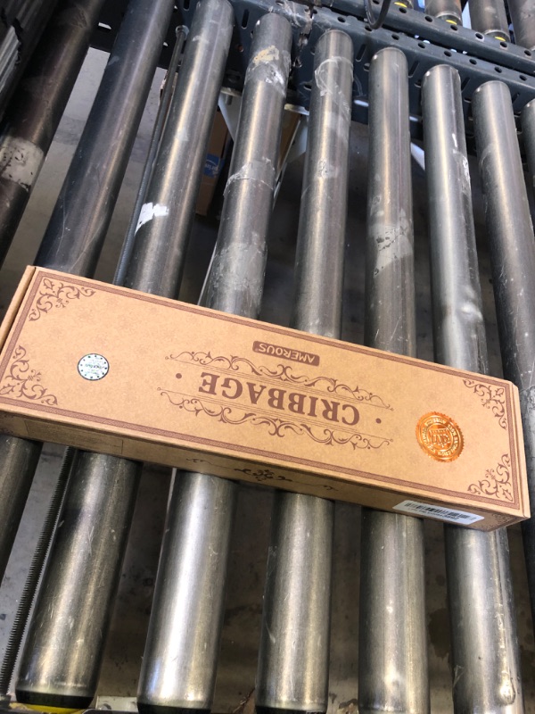 Photo 1 of AMEROUS Wooden Cribbage Board Game Set with Magnetic Lock - Metal Pegs - 2 Playing Cards - Continuous 3 Track Board - Larger Storage Area, Travel Portable Cribbage Game Sets for Family