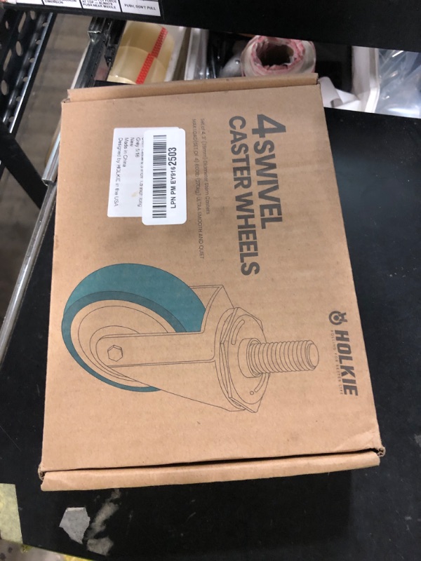 Photo 1 of HOLKIE Caster Wheels 3 inch with No Brake Stem Casters, 5/16" -18 x 1-1/2" (Stem Diameter 5/16", Stem Length 1-1/2") Threaded Swivel Casters Set of 4 Heavy Duty Castors Grey