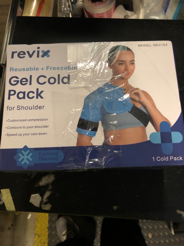 Photo 1 of REVIX Shoulder Ice Pack for Rotator Cuff Cold Therapy, Arm Gel Ice Pack for Injuries Reusable, Flexible Cold Compression Wrap for Post-Workout Recovery, Fatigue and Shoulder Discomfort, Blue