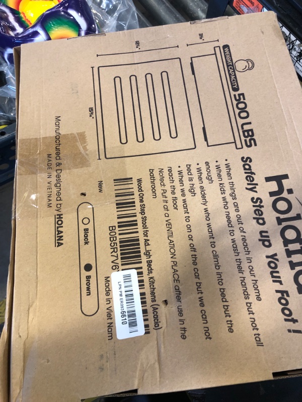 Photo 1 of Holana 3.5in Height Wooden Step Stool for Adults (Fully Assembled) - 200 Lbs One Step Stools for High Bed Riser - Small Stepping Stool for Elderly, Seniors, Kid/Bathroom, Bed, Kitchen (Acacia Wood)