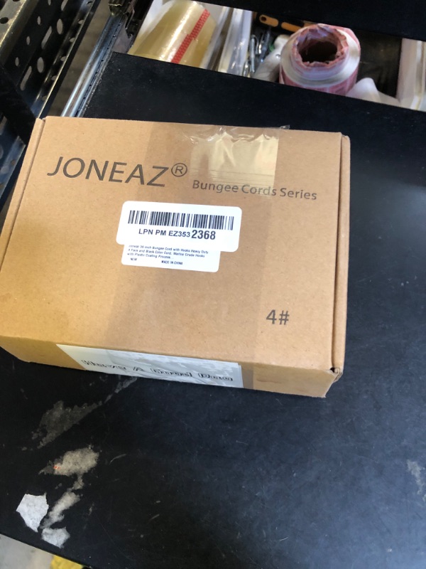 Photo 1 of Joneaz 36 inch Bungee Cords with Hooks Heavy Duty, 4 Pack and 10mm Dia Black Color Cord, Marine Grade Hooks with Plastic Coating Process