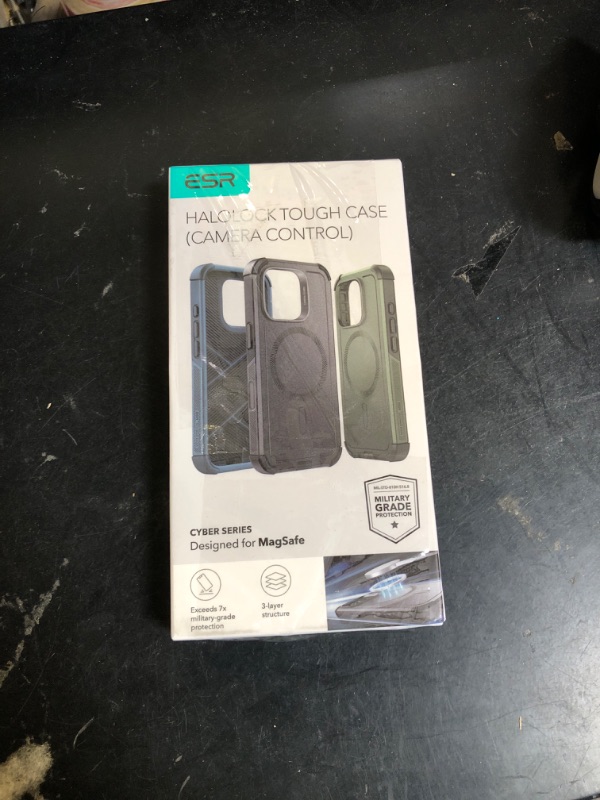 Photo 1 of ESR for iPhone 16 Pro Case, 23 ft Military-Grade Drop Protection with Camera Control Button, Heavy Duty Magnetic Phone Case, Compatible with MagSafe Accessories, Cyber Series, Black