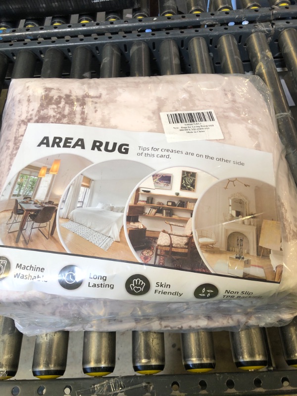 Photo 1 of MontVoo 6x9ft Rectangular Area Rug - Soft, Washable, Non-Slip - Light Beige Abstract Modern Contemporary Rug for Living Room