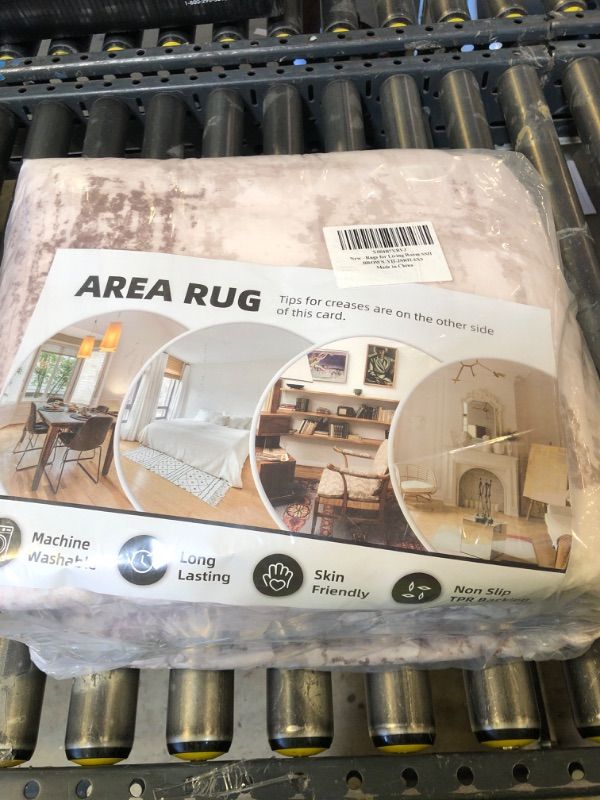 Photo 1 of MontVoo 6x9ft Rectangular Area Rug - Soft, Washable, Non-Slip - Light Beige Abstract Modern Contemporary Rug for Living Room