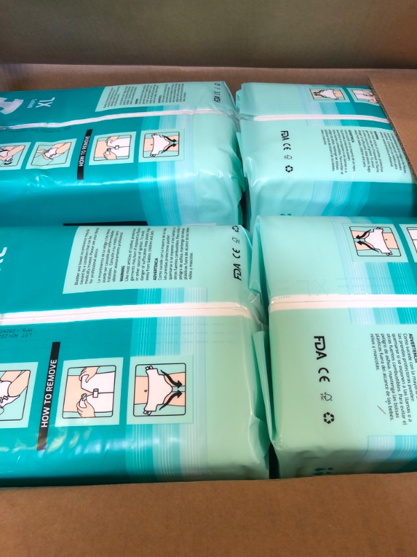 Photo 1 of SUNKISS TrustPlus Adult Diapers with Maximum Absorbency, Unisex Disposable Incontinence Briefs with Tabs for Men and Women, Odor Control, XLarge, 60 Count (4 Packs of 15)