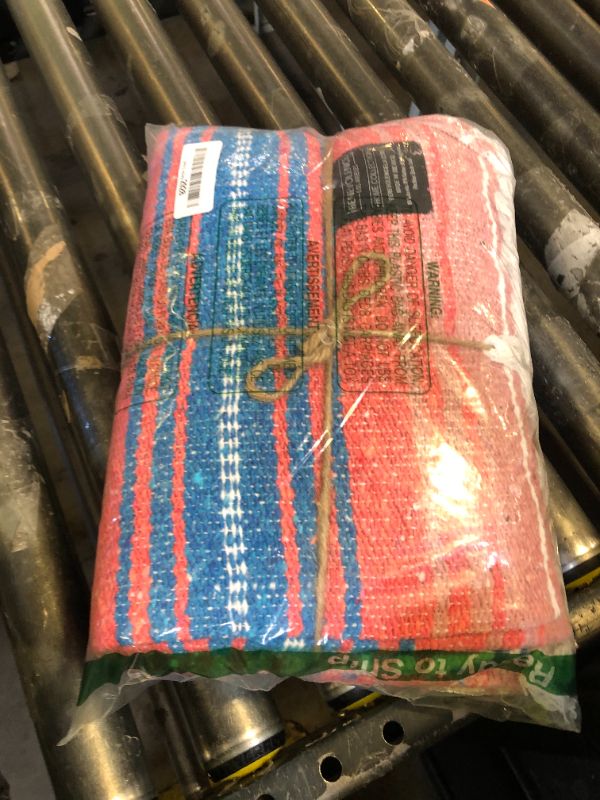Photo 1 of Benevolence LA Authentic Handwoven Mexican Blanket | Yoga Blankets, Outdoor, Picnic, Beach, Camping | Equestrian Saddle | Serape 50x70 inches - Coral, Pack of 1