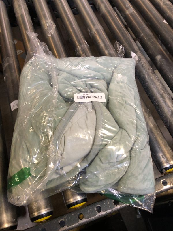 Photo 1 of Weighted Lap Blanket 7 lbs for Adults, Luxury Soft Small Weighted Blanket, Compact Portable Weighted Lap Pad for Relaxation, Sleeping, Travel, All-Season Use, Sage Green, 40" x 52"