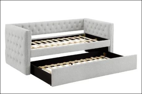 Photo 1 of Dave Gray Upholstered Daybed with Trundle



