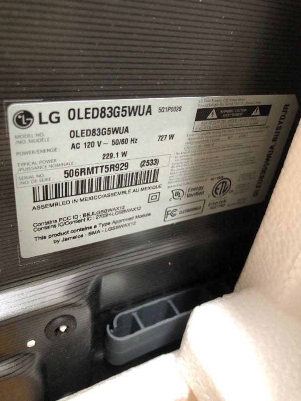 Photo 1 of LG 83-Inch Class OLED evo AI 4K G5 Series Smart TV w/Dolby Atmos, Dolby Vision, HDR10, AI Super Upscaling 4K, Filmmaker Mode, Wow Orchestra, Alexa Built-in (OLED83G5WUA, 2025)