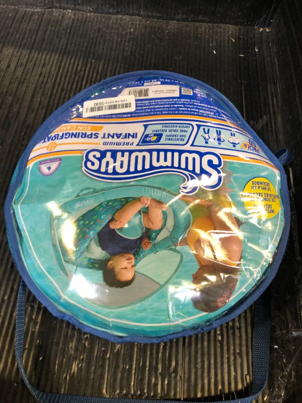 Photo 1 of Swimways Sun Canopy Inflatable Infant Spring Float for Infants Aqua Fish