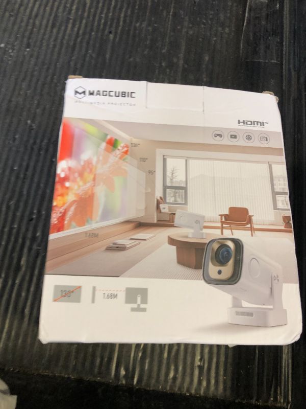 Photo 1 of ?Auto Focus&1080P?Magcubic Mini Smart Projector with 4K Support, Portable Projector with Wifi and Bluetooth, 5W Speaker, Built in Apps, Voice Control, Outdoor Movie Projector