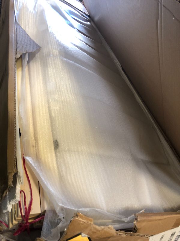 Photo 1 of Lucid King Bedframe with Vertical Channeled Headboard — Upholstered Platform Bed — Easy Assembly — King Size — No Box Spring Needed — Pearl Color