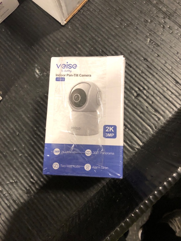 Photo 1 of Veise 2K Security Camera Indoor 2.4GHz, 360° Pan/Tilt Cameras for Home Security, Pet & Baby Monitor, Motion Tracking, Voice Control, 2-Way Audio, IR Night Vision, Cloud &SD Card Storage, White