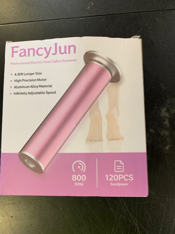 Photo 1 of FancyJun Electric Foot Callus Remover with 120pcs Sandpaper Discs(3 Sizes), Professional 800RPM Aluminum 4.8 Inches Callus Remover for Feet, Stepless Speed Control for Dead Skin (Purple)