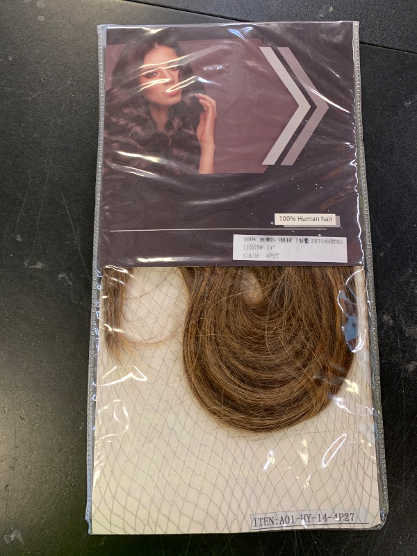 Photo 1 of ROSEBUD Tape in Hair Extensions REMY Human Hair, Secure Skin Weft Hair Extensions Seamless 50g/Pack 20Pcs 14 Inch Medium Brown & Dark Blonde Mixed