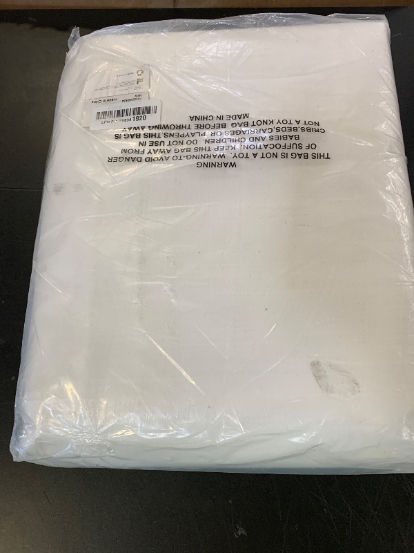 Photo 1 of Kesfitt Tarp Heavy Duty Waterproof 10x20FT,16 Mil Thick Tarps Tear&Fade Resistant,UV Resistant,Poly Tarp Cover with Grommets and Reinforced Edges for Outdoor Camping Pools Boat Car(White)