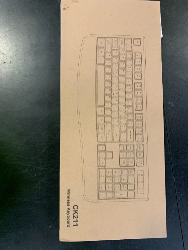 Photo 1 of QUASIO Wireless Keyboard, 2.4G Full-Sized Ergonomic Wireless Computer Keyboard with Wrist Rest for Windows, Mac OS Laptop/PC/Desktop/Notebook(Black)